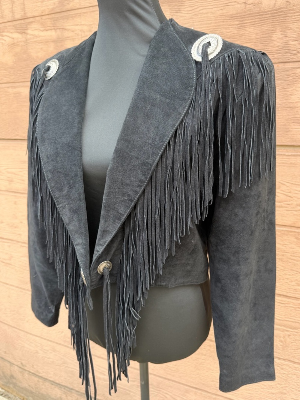 Vintage Scully Fringed cropped Suede Women's western Jacket - Black - Picture 1 of 14